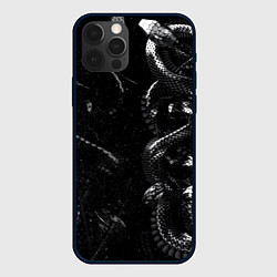 Чехол iPhone 12 Pro Змеиный Паттерн Snake Black