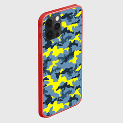 Чехол для iPhone 12 Pro Камуфляж Жёлто-Голубой, цвет: 3D-красный — фото 2