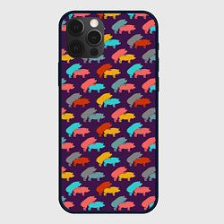 Чехол для iPhone 12 Pro Свиньи 18, цвет: 3D-черный
