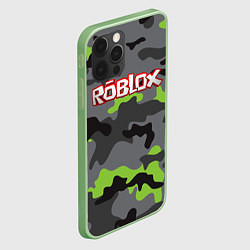 Чехол для iPhone 12 Pro Roblox Камуфляж Серо-Чёрный, цвет: 3D-салатовый — фото 2
