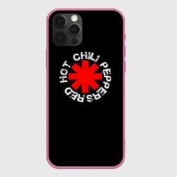 Чехол для iPhone 12 Pro Red Hot Chili Peppers Rough Logo, цвет: 3D-малиновый