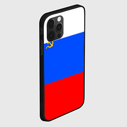 Чехол для iPhone 12 Pro Флаг России с серпом и молотом, цвет: 3D-черный — фото 2