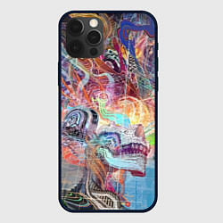 Чехол для iPhone 12 Pro Cyber skull Vanguard pattern, цвет: 3D-черный