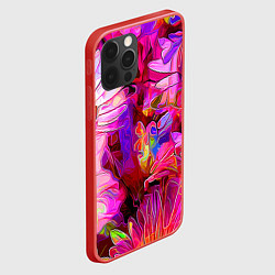 Чехол для iPhone 12 Pro Красочный цветочный паттерн Floral pattern, цвет: 3D-красный — фото 2