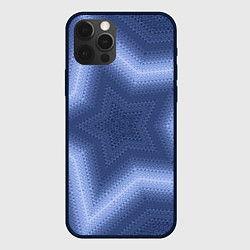 Чехол для iPhone 12 Pro Синий звездный современный узор, цвет: 3D-черный