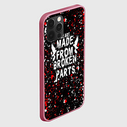 Чехол для iPhone 12 Pro HOLLYWOOD UNDEAD брызги красок, цвет: 3D-малиновый — фото 2