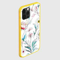 Чехол для iPhone 12 Pro Цветы Нарисованные, цвет: 3D-желтый — фото 2
