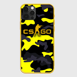 Чехол для iPhone 12 Pro Counter-Strike Камуфляж Чёрно-Жёлтый, цвет: 3D-желтый