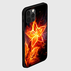 Чехол для iPhone 12 Pro Flower Neon Fashion 2035 Flame, цвет: 3D-черный — фото 2