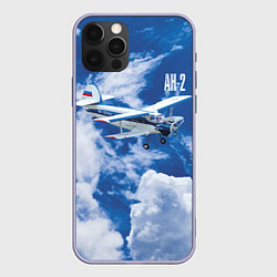 Чехол для iPhone 12 Pro Гражданский самолет Ан-2, цвет: 3D-светло-сиреневый