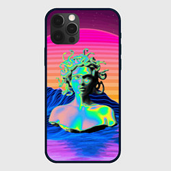 Чехол для iPhone 12 Pro Gorgon Medusa Vaporwave Neon Mountains, цвет: 3D-черный