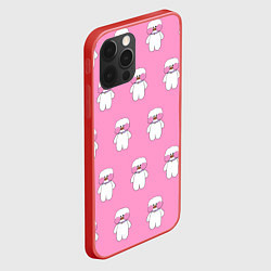 Чехол для iPhone 12 Pro ЛАЛАФАНФАН на розовом фоне, цвет: 3D-красный — фото 2