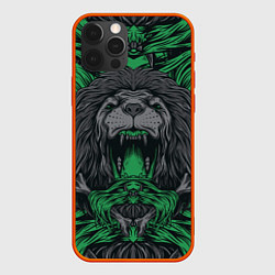 Чехол для iPhone 12 Pro Царь зверей лев, цвет: 3D-красный