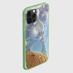 Чехол для iPhone 12 Pro КОСМИЧЕСКИЙ ФРАКТАЛЬНЫЙ ПЕЙЗАЖ, цвет: 3D-салатовый — фото 2