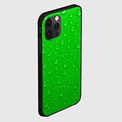 Чехол для iPhone 12 Pro Зеленый фон с росой, цвет: 3D-черный — фото 2