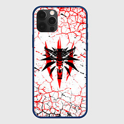 Чехол для iPhone 12 Pro The witcher ВОЛК Трещины, цвет: 3D-тёмно-синий