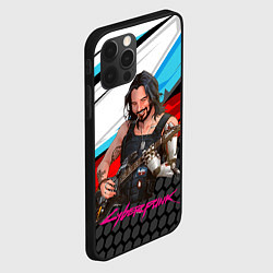 Чехол для iPhone 12 Pro Cyberpunk2077 Johnny с гитарой, цвет: 3D-черный — фото 2