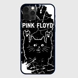 Чехол для iPhone 12 Pro Pink Floyd Rock Cat, цвет: 3D-черный