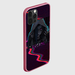 Чехол для iPhone 12 Pro Аркейн неон Jinx, цвет: 3D-малиновый — фото 2