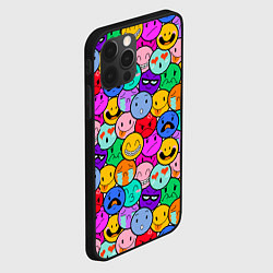 Чехол для iPhone 12 Pro Sticker bombing смайлы маленькие, цвет: 3D-черный — фото 2