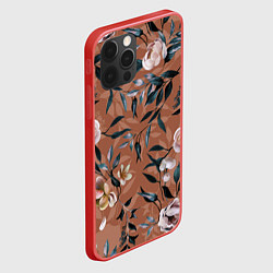 Чехол для iPhone 12 Pro Цветы Сад Кирпичного Цвета, цвет: 3D-красный — фото 2