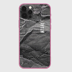 Чехол для iPhone 12 Pro Мятая сетчатая ткань Crumpled Mesh Fabric, цвет: 3D-малиновый