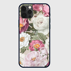 Чехол для iPhone 12 Pro Цветы Розовый Сад Пион и Роз, цвет: 3D-черный