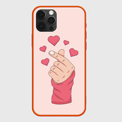 Чехол для iPhone 12 Pro Жест Хани сердце из EXID, цвет: 3D-красный