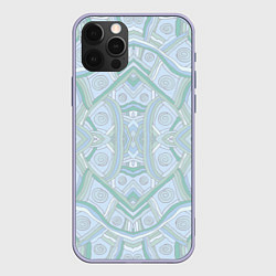 Чехол для iPhone 12 Pro Абстрактный узор калейдоскоп, пастельные приглушен, цвет: 3D-светло-сиреневый