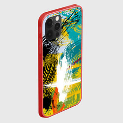Чехол для iPhone 12 Pro Абстрактные мазки цветной краской strokes of paint, цвет: 3D-красный — фото 2