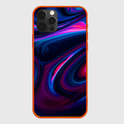 Чехол для iPhone 12 Pro Неоновые разводы Neon streaks, цвет: 3D-красный