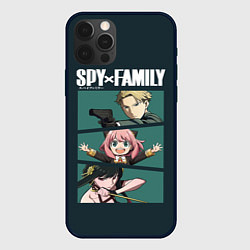 Чехол для iPhone 12 Pro SPY X FAMILY СЕМЬЯ ШПИОНА ЛОЙД, АНЯ, ЙОР, цвет: 3D-черный