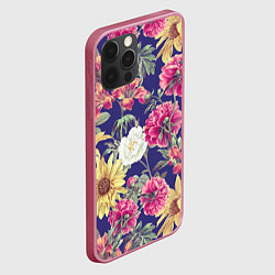Чехол для iPhone 12 Pro Цветы Розовые Пионы, цвет: 3D-малиновый — фото 2