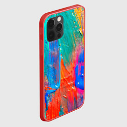 Чехол для iPhone 12 Pro Мазки масляной краски Абстракция Oil Paint Strokes, цвет: 3D-красный — фото 2