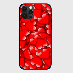 Чехол для iPhone 12 Pro LOVING HEARTS, цвет: 3D-черный