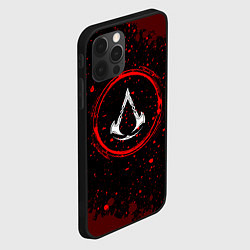 Чехол для iPhone 12 Pro Символ Assassins Creed и краска вокруг на темном ф, цвет: 3D-черный — фото 2