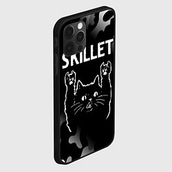 Чехол для iPhone 12 Pro Группа Skillet и Рок Кот, цвет: 3D-черный — фото 2