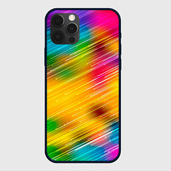 Чехол для iPhone 12 Pro RAINBOW POLYCHROME, цвет: 3D-черный