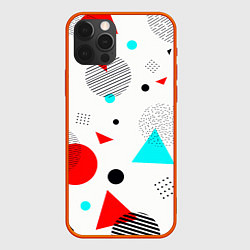 Чехол для iPhone 12 Pro GEOMETRIC FIGURED INTERLACING, цвет: 3D-красный