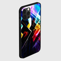 Чехол для iPhone 12 Pro Неоновая молния Абстракция Neon Lightning Abstract, цвет: 3D-черный — фото 2