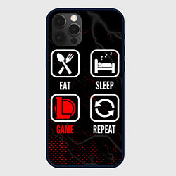 Чехол для iPhone 12 Pro Eat, Sleep, League of Legends, Repeat, цвет: 3D-черный