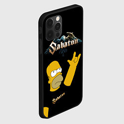 Чехол для iPhone 12 Pro Sabaton Гомер Симпсон рокер, цвет: 3D-черный — фото 2