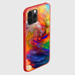 Чехол для iPhone 12 Pro MULTICOLORED SWIRLS, цвет: 3D-красный — фото 2