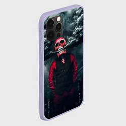 Чехол для iPhone 12 Pro Smoke Дым Skull, цвет: 3D-светло-сиреневый — фото 2