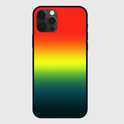 Чехол для iPhone 12 Pro Радужный красно-желто-зеленый градиент, цвет: 3D-черный