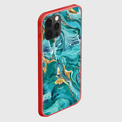 Чехол для iPhone 12 Pro Имитация малахита, цвет: 3D-красный — фото 2