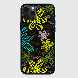 Чехол iPhone 12 Pro MULTICOLORED TRANSPARENT FLOWERS