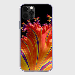 Чехол для iPhone 12 Pro Фрактал перо жар-птицы Абстракция, цвет: 3D-светло-сиреневый