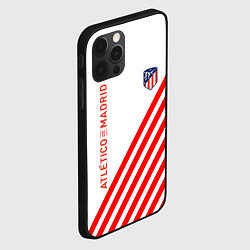 Чехол для iPhone 12 Pro Atletico madrid красные полосы, цвет: 3D-черный — фото 2