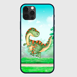 Чехол для iPhone 12 Pro Маленький Динозаврик, цвет: 3D-черный